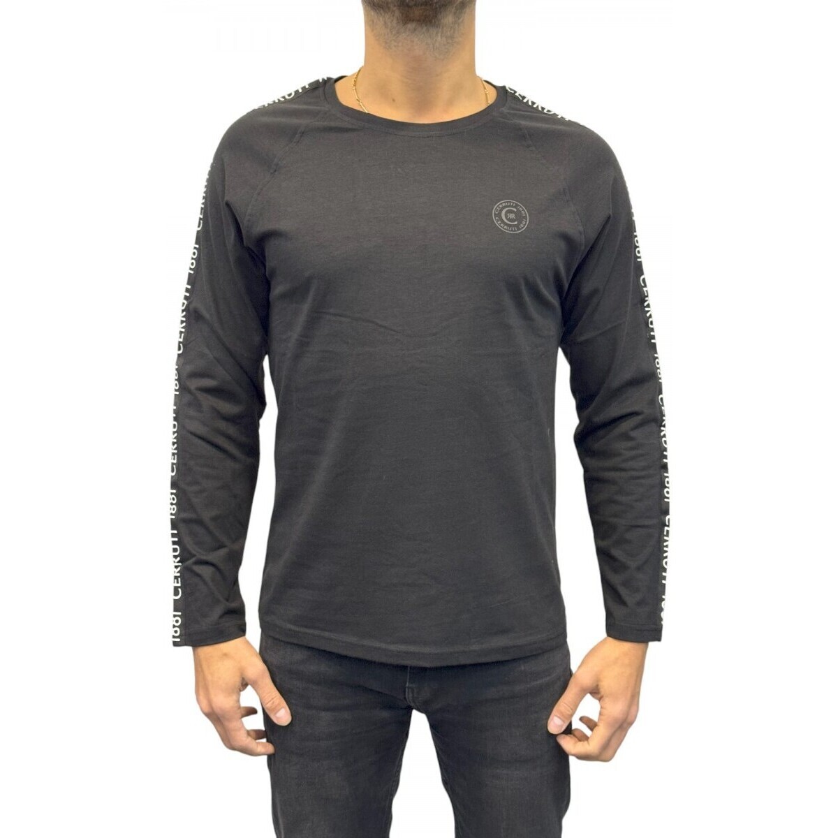 Vêtements Homme T-shirts Valentino manches longues Cerruti 1881 Honfleur Noir
