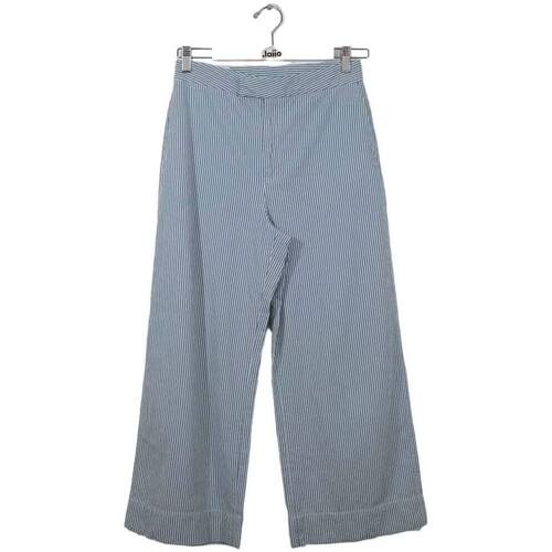 Vêtements Femme Pantalons Paniers / boites et corbeilles Pantalon large en coton Bleu