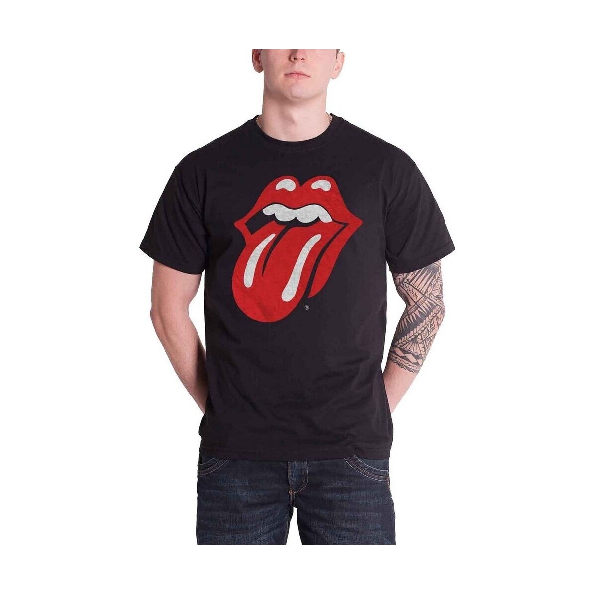 Vêtements T-shirts manches longues The Rolling Stones Classic Noir