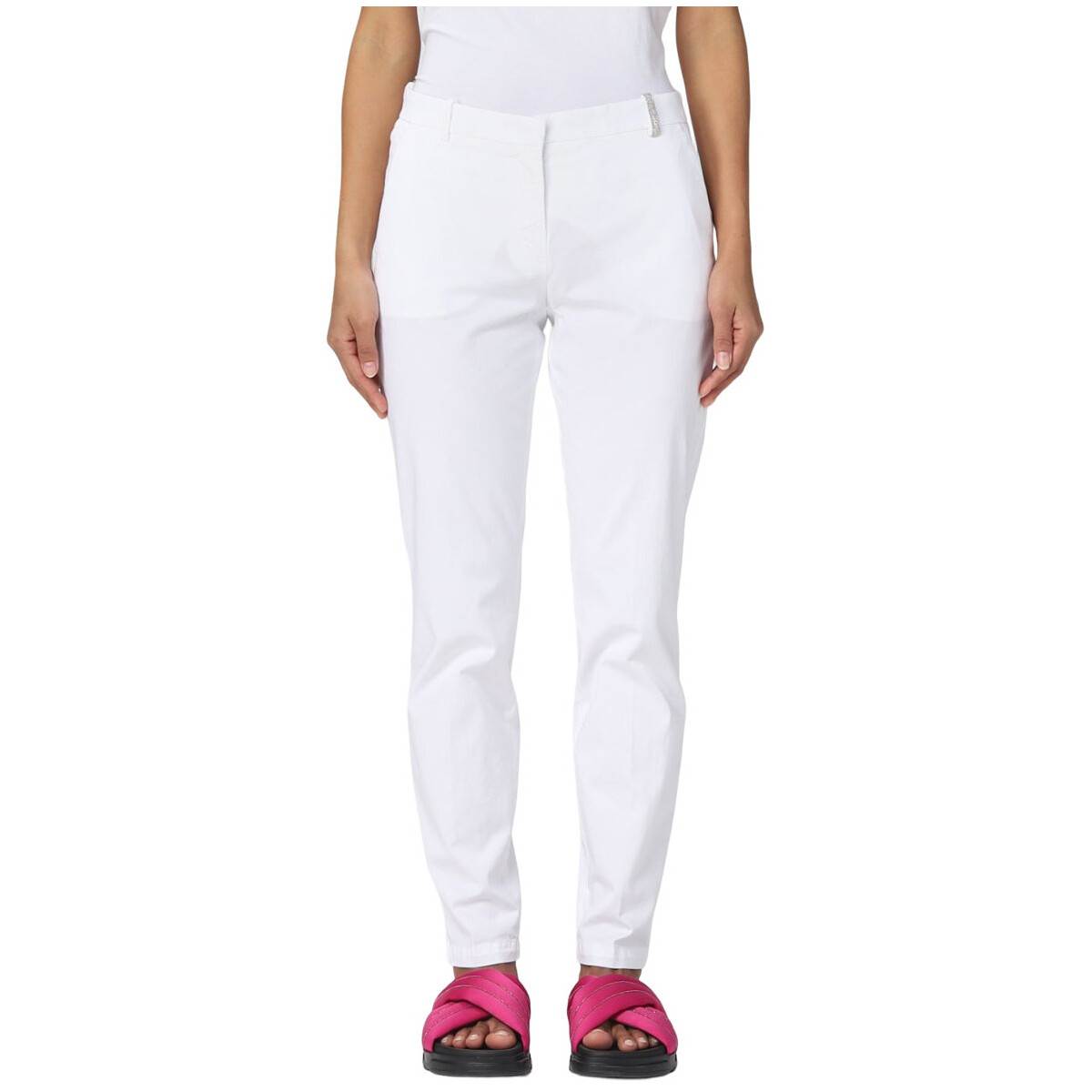 Vêtements Femme Pantalons 5 poches Fabiana Filippi PADP02W364X800 Blanc