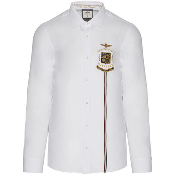 Vêtements Homme Chemises manches longues Aeronautica Militare CA1237CT3213-232 Blanc