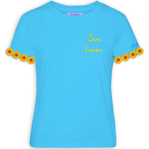 Vêtements Femme T-shirts manches courtes Bouts de canapé / guéridons EMI0001-04799D Marine