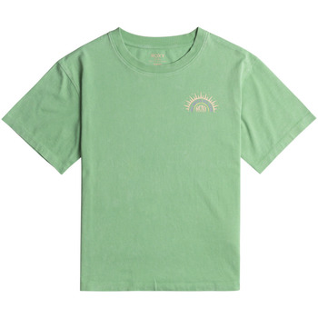 Vêtements Fille T-shirts manches courtes Roxy ben g uni logo t shirt twilight mauve Vert