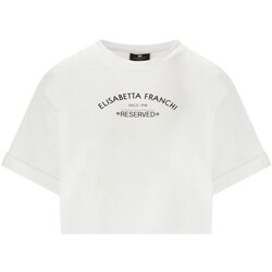Vêtements Femme T-shirts manches courtes Elisabetta Franchi T-SHIRT AVEC LOGO BLANC Blanc