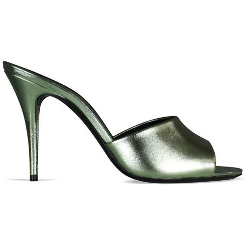 Chaussures Femme Saint Laurent ruffle trim mini dress Saint Laurent LA 16 Mules Vert