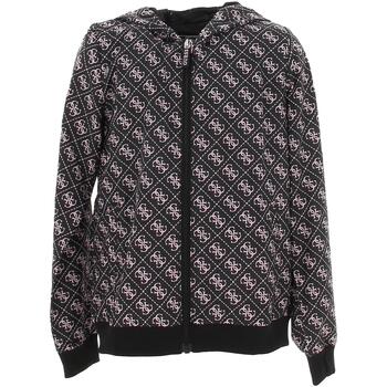 Vêtements Fille Sweats Guess Hooded ls jacket w/zip Noir