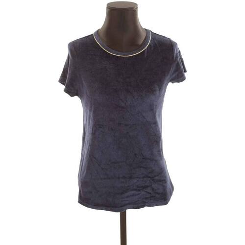 Vêtements Femme Débardeurs / T-shirts sans manche Majestic Filatures T-shirt en velours Bleu