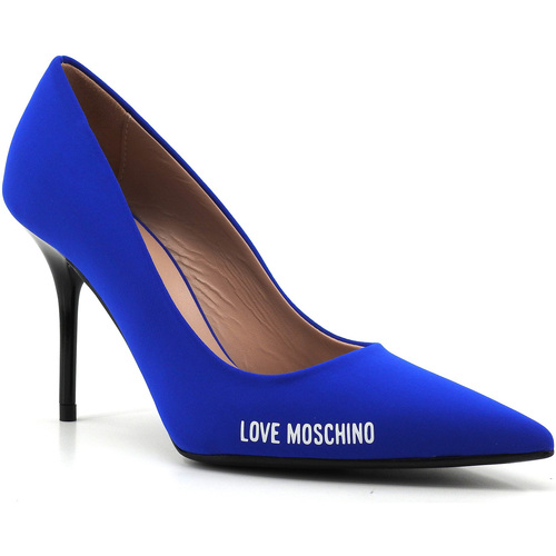 Chaussures Femme Bottes Love Moschino Versace barocco-print silk pussy-bow shirt JA10089G1IIM0715 Bleu