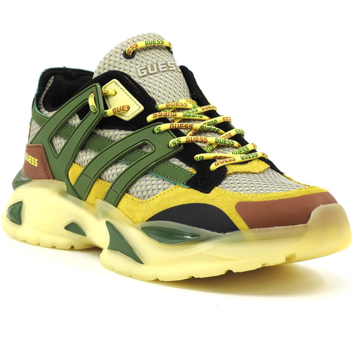 Chaussures Homme Multisport Guess sac Sneaker Uomo Yellow Green Brown FMPBELFAP12 Multicolore