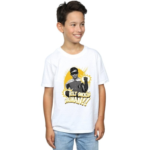 Vêtements Garçon T-shirts manches courtes Dc Comics Batman TV Series Robin Holy Smokes Blanc