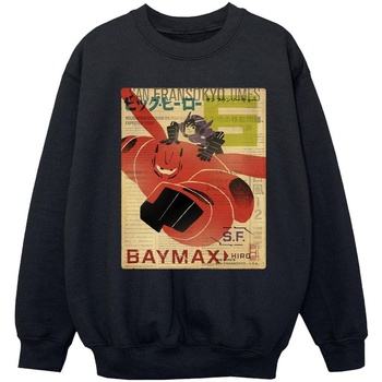 Vêtements Fille Sweats Disney Big Hero 6 Baymax Flying Baymax Newspaper Noir