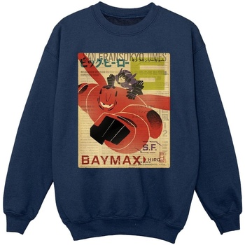 Vêtements Fille Sweats Disney Big Hero 6 Baymax Flying Baymax Newspaper Bleu