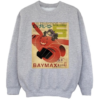 Vêtements Fille Sweats Disney Big Hero 6 Baymax Flying Baymax Newspaper Gris