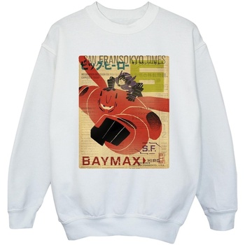 Vêtements Fille Sweats Disney Big Hero 6 Baymax Flying Baymax Newspaper Blanc