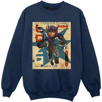 Vêtements Fille Sweats Disney Big Hero 6 Baymax Hiro Newspaper Bleu