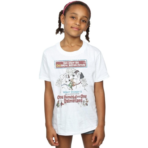 Vêtements Fille T-shirts manches longues Disney 101 Dalmatians Retro Poster Blanc