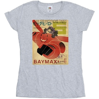 Vêtements Femme T-shirts manches longues Disney Big Hero 6 Baymax Flying Baymax Newspaper Gris