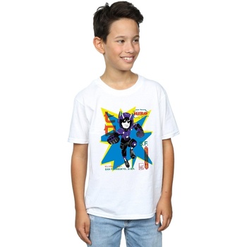 Vêtements Garçon T-shirts manches courtes Disney Big Hero 6 Hiro Anime Blanc