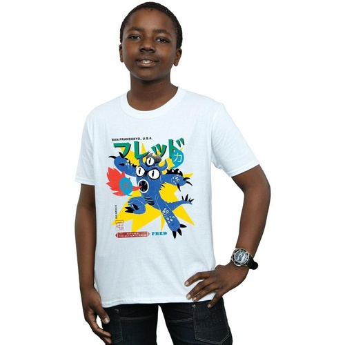 Vêtements Garçon T-shirts manches courtes Disney Big Hero 6 Fred Ultimate Kaiju Blanc