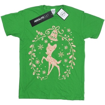 Vêtements Fille T-shirts manches longues Disney Bambi Christmas Wreath Vert