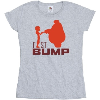 Vêtements Femme T-shirts manches longues Disney Big Hero 6 Baymax Fist Bump Cutout Gris