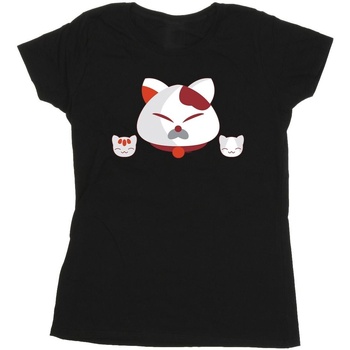 Vêtements Femme T-shirts manches longues Disney Big Hero 6 Baymax Kitten Heads Noir