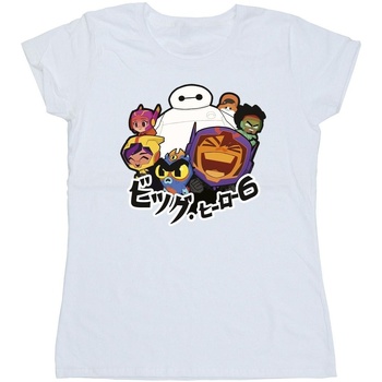 Vêtements Femme T-shirts manches longues Disney Big Hero 6 Baymax Group Manga Blanc