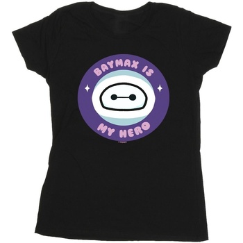 Vêtements Femme T-shirts manches longues Disney Big Hero 6 Baymax My Hero Pocket Noir