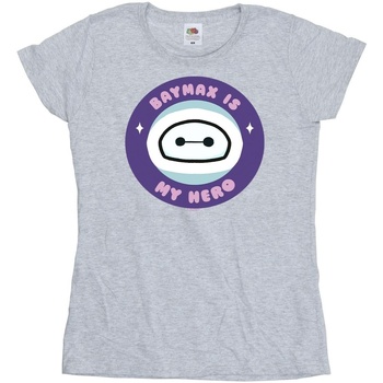 Vêtements Femme T-shirts manches longues Disney Big Hero 6 Baymax My Hero Pocket Gris