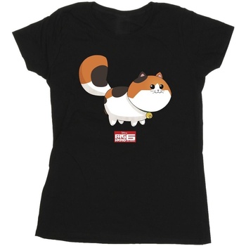 Vêtements Femme T-shirts manches longues Disney Big Hero 6 Baymax Kitten Pose Noir