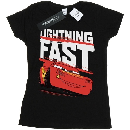 Vêtements Femme T-shirts manches longues Disney Cars Lightning Fast Noir
