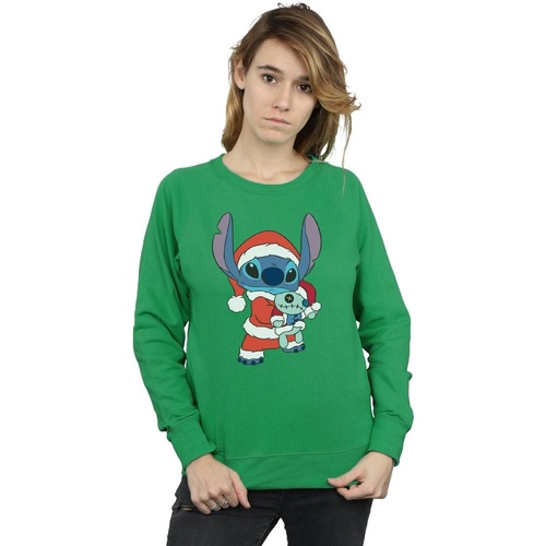 Vêtements Femme Sweats Disney Sweatshirt mit rundem Ausschnitt Rosa Christmas Vert