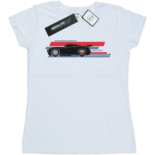 Vêtements Femme T-shirts manches longues Disney Cars Jackson Storm Stripes Blanc