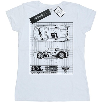 Vêtements Femme T-shirts manches longues Disney Cars Cruz Ramirez Blueprint Blanc