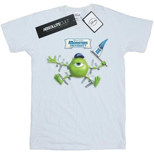 Vêtements Fille T-shirts manches longues Disney Monsters University Taped Mike Blanc