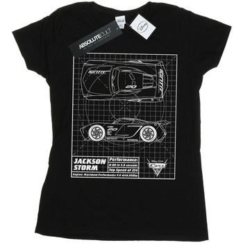 Vêtements Femme T-shirts manches longues Disney Cars Jackson Storm Blueprint Noir