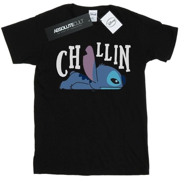 Vêtements Fille T-shirts manches longues Disney Lilo And Stitch Chillin Noir