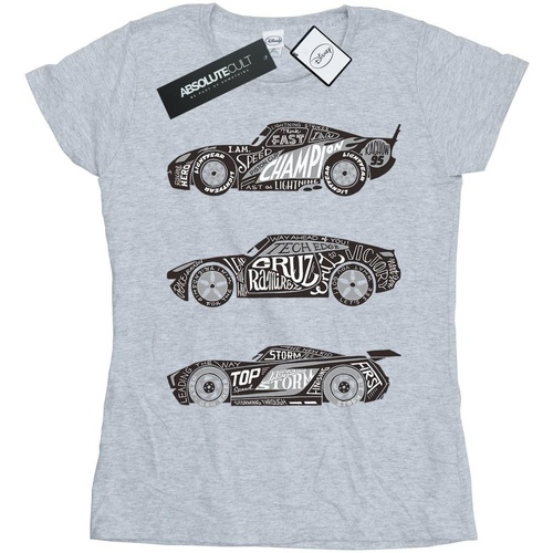 Vêtements Femme T-shirts manches longues Disney Cars Text Racers Gris