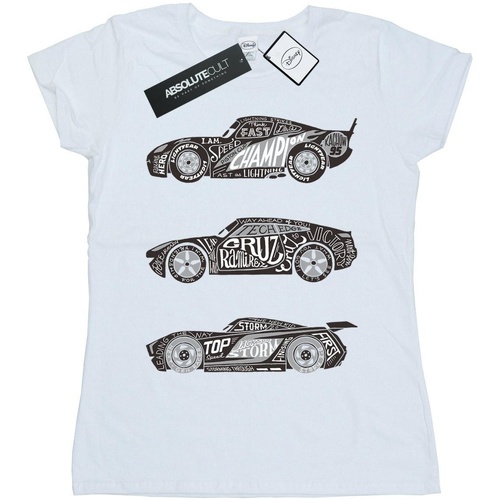 Vêtements Femme T-shirts manches longues Disney Cars Text Racers Blanc
