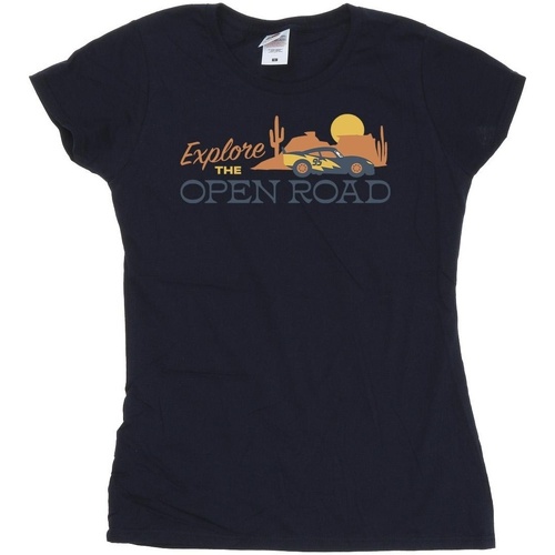 Vêtements Femme T-shirts manches longues Disney Cars Explore The Open Road Bleu