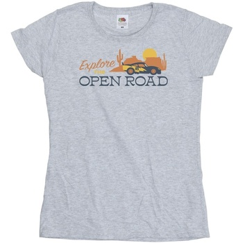 Vêtements Femme T-shirts manches longues Disney Cars Explore The Open Road Gris