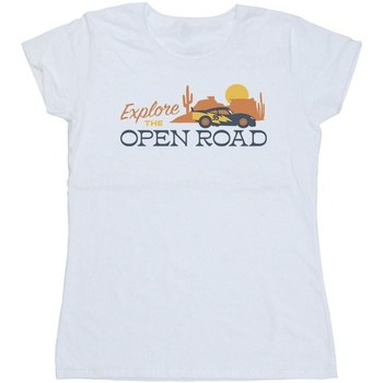 Vêtements Femme T-shirts manches longues Disney Cars Explore The Open Road Blanc