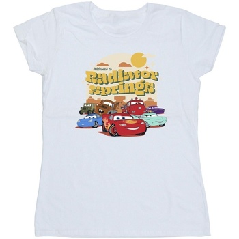 Vêtements Femme T-shirts manches longues Disney Cars Radiator Springs Group Blanc