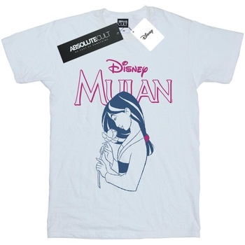 Vêtements Fille T-shirts manches longues Disney Mulan Magnolia Line Blanc