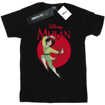 Vêtements Fille T-shirts manches longues Disney Mulan Dragon Circle Noir