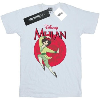 Vêtements Fille T-shirts manches longues Disney Mulan Dragon Circle Blanc