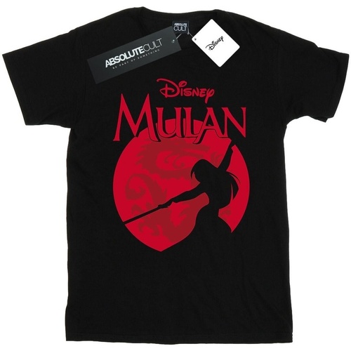 Vêtements Fille T-shirts manches longues Disney Mulan Dragon Silhouette Noir