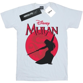 Vêtements Fille T-shirts manches longues Disney Mulan Dragon Silhouette Blanc