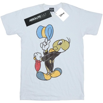 Vêtements Fille T-shirts manches longues Disney Pinocchio Jiminy Cricket Blanc