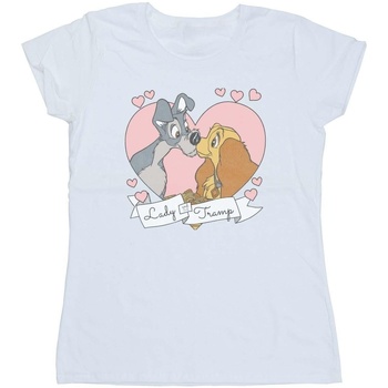 Vêtements Femme T-shirts manches longues Disney Lady And The Tramp Love Blanc